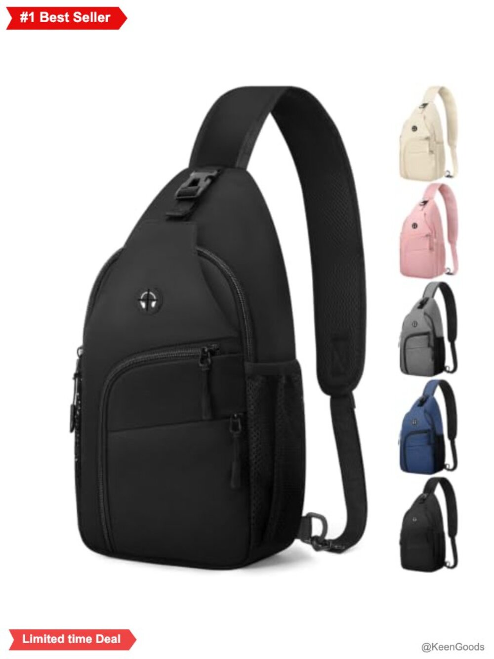 Nylon Sling Crossbody Backpack Daypack Hiking Travel Bag